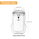 Creative Double Layer With Lid 300ml Coffee Mug Cute Bear Clear Glass Cup