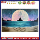2 Panels Beach Hearts Moon Oil Paint By Numbers Wall Art Craft Home Decorat