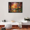 5D DIY Diamond Painting Kits Dusk Bonfire Full Round Drill Wall Decor Art C