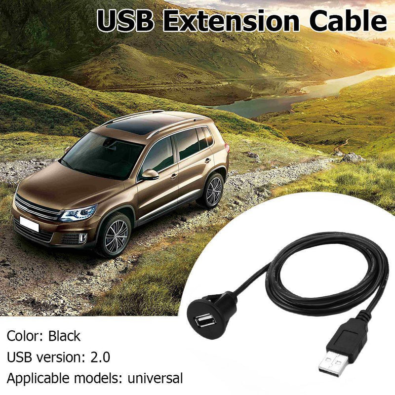 1m 3.28ft USB Male to Female Cable Extension Car Dash Mounting Universal Panel