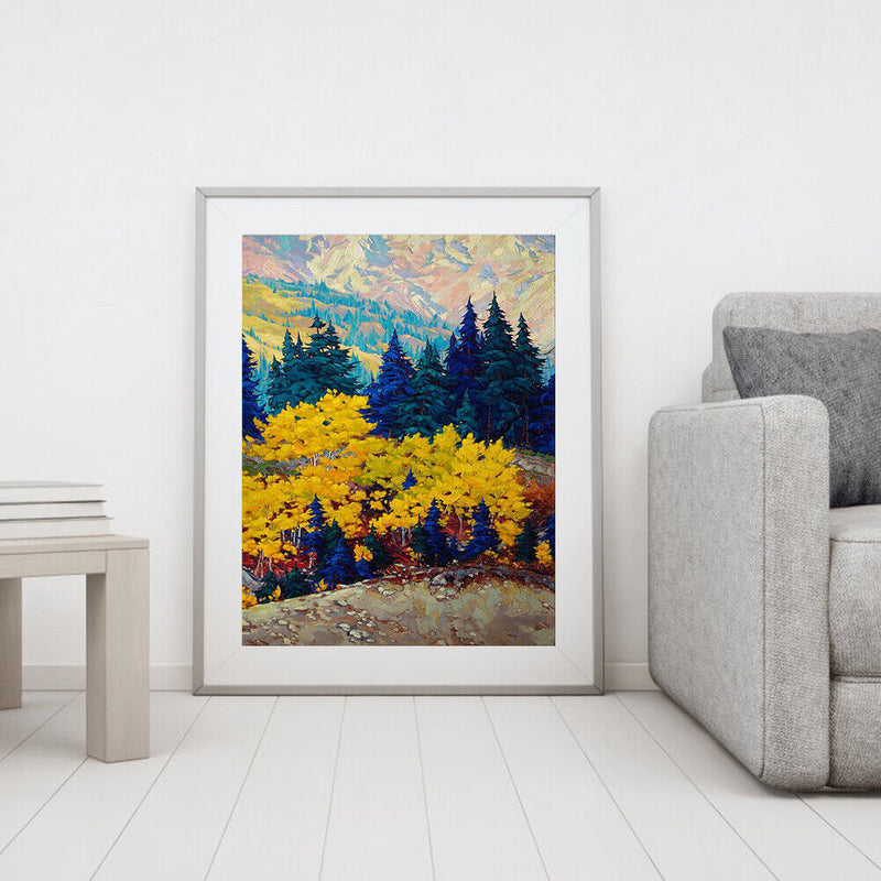 Oil Paint By Numbers Canvas Drawing DIY Forest Picture Hand Painted Wall Art Kit