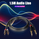 4.9ft Dual 6.35mm 1/4 TS Mono Male to Dual RCA Male Adapter Audio Cable Newly