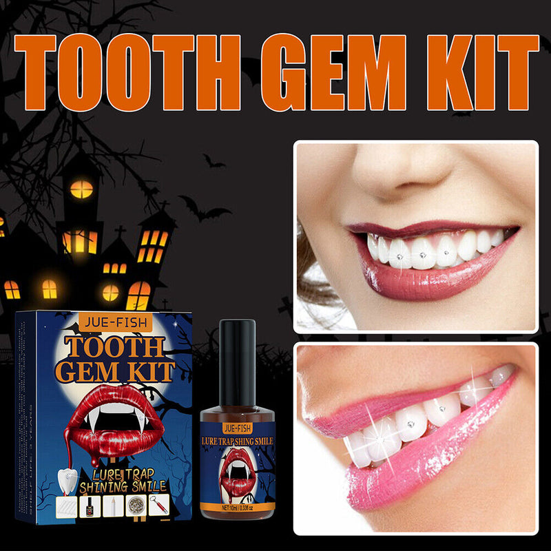 DIY Tooth Jewelry Gems Kit Sturdy Dental Drill Set Box for Halloween Decoration