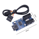 Desktop Computer Motherboard 9Pin USB Header Splitter 1 to 2 Port Connector
