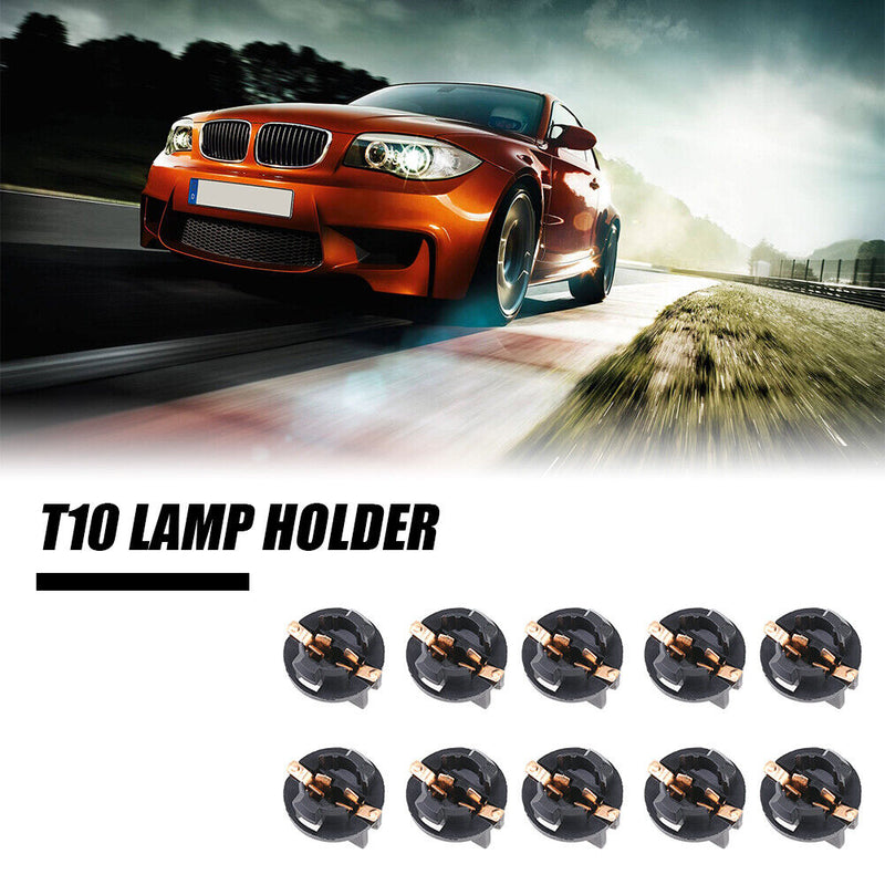 10x T10 Wedge Bulb Socket Twist Lock for Car Dash Instrument Cluster Light Newly