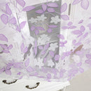 Chic Leaf Type Tulle Door Window Curtain Rural Leaf Design Curtain Purple