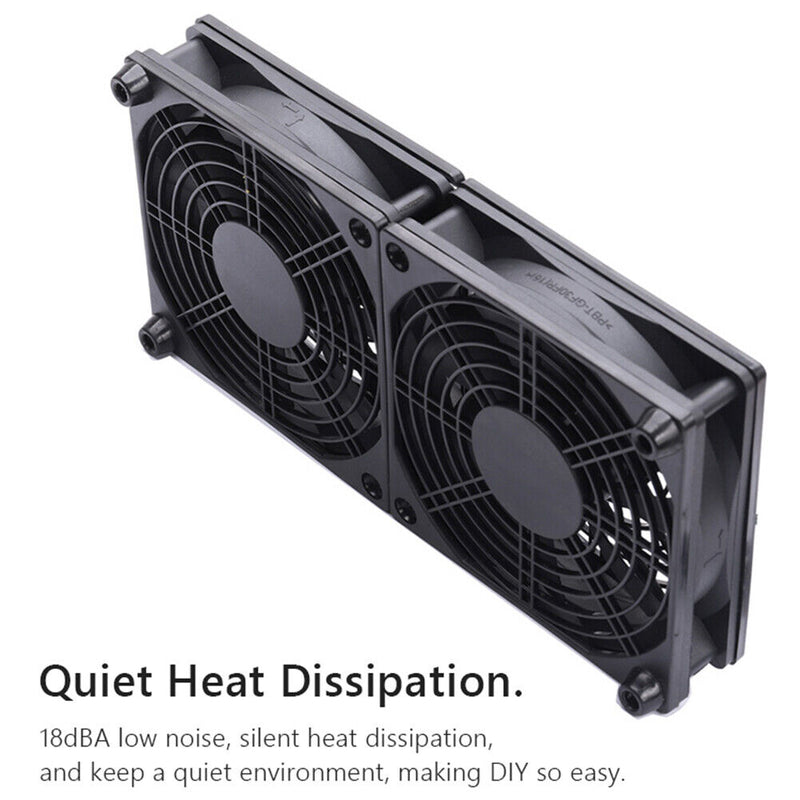 Wireless Router Dual Cooling Fan TV Set-Top Box Quiet Heat Dissipation Cooler