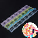 7 Days Weekly Transparent 21 Compartment Lid Tablet Pill Box Holder Case
