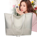 Big Capacity Top-handle Tote Splicing Daily Women Shoulder Bag Oxford PU Handbag