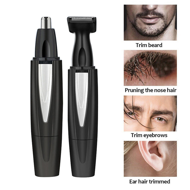 2 in 1 Nose Facial Hair Trimmer Electric Eyebrow Scraper Cleaner Shaving Tool