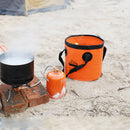 10L Folding Bucket Outdoor Camping Fishing Car Washer Carrier Bags (Orange)