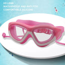 Swimming Glasses Waterproof HD Anti-fog Kids Diving Goggles (Pink White) Newly
