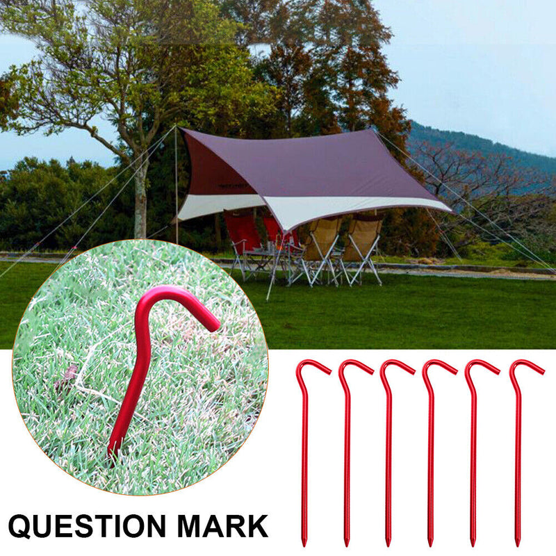 6pcs Outdoor Camping Tent Stakes Aluminium Pegs Ground Fixing Nail Accessories