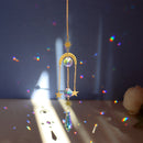Hanging Crystal Light Catcher Metal Moon Sun Garden Wall Wind Chime (62) Newly