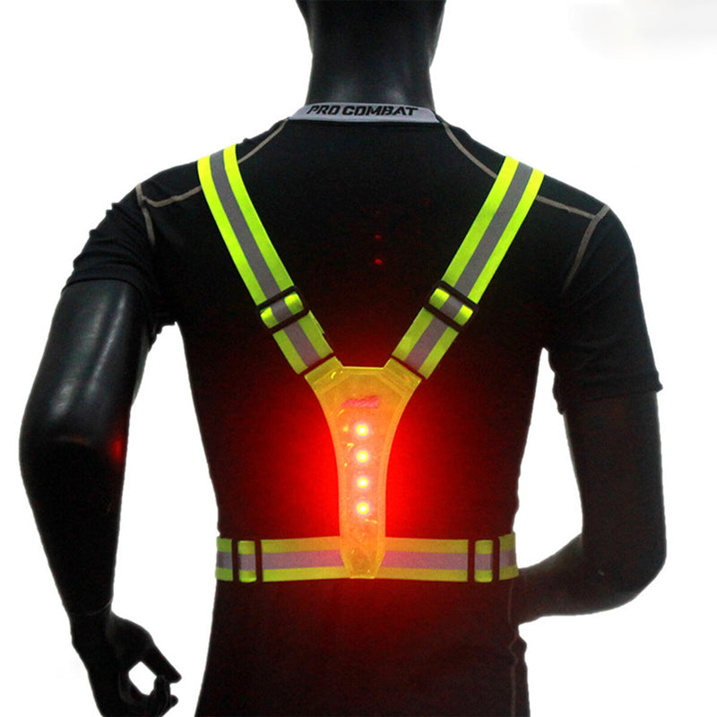 LED Reflective Running Vest, Safety Gear for Night Running, Walking, Cyclin