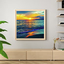 5D Full Square Drill Drawing Picture Sea Sunset Diamond Painting Bedroom Decor