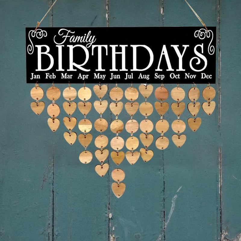 Creative Family Decorative Listing Wooden Calendar Birthday Reminder Boards