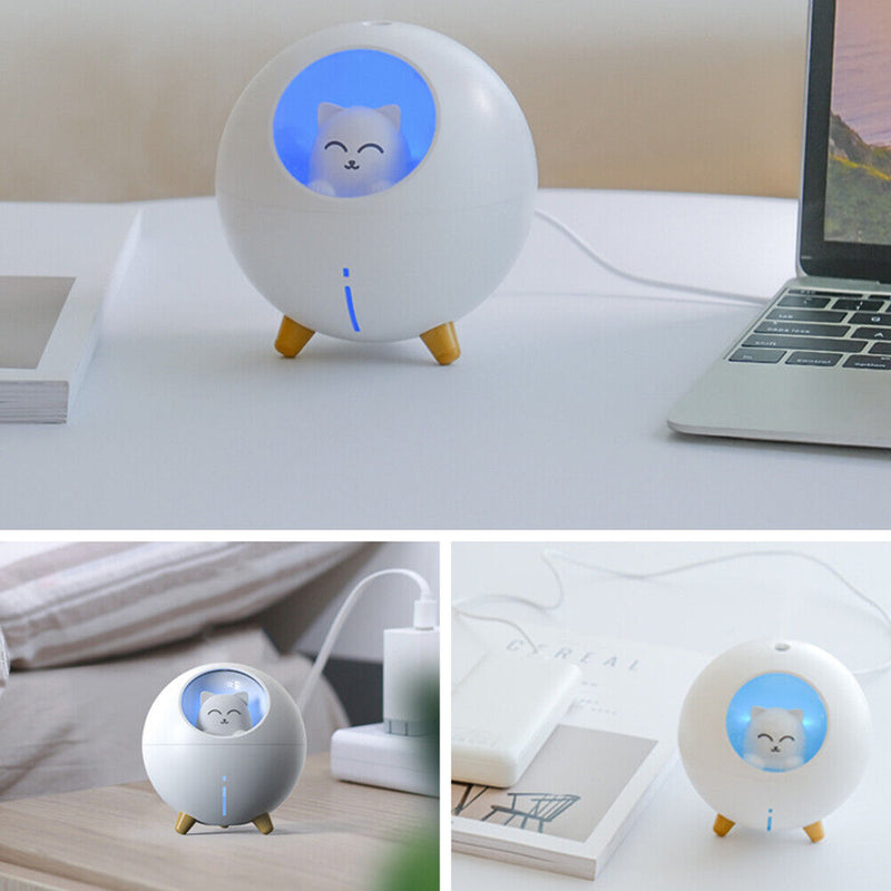 Aromatherapy Spray Desktop Air Humidifier Cute Pet Aroma Diffuser (White)