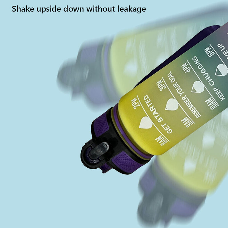 1L Sports Water Bottle with Marker Large Capacity Fitness Drink Cups (B) Newly