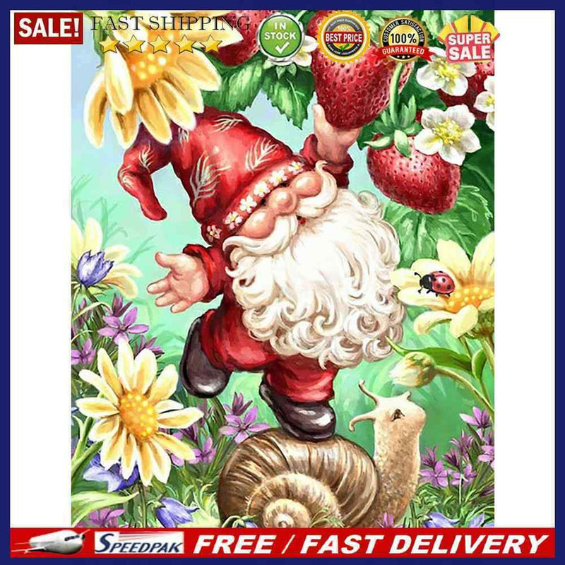 5D DIY Cartoon Gnome Full Round Diamond Painting Wall Decor Rhinestone Art Decor