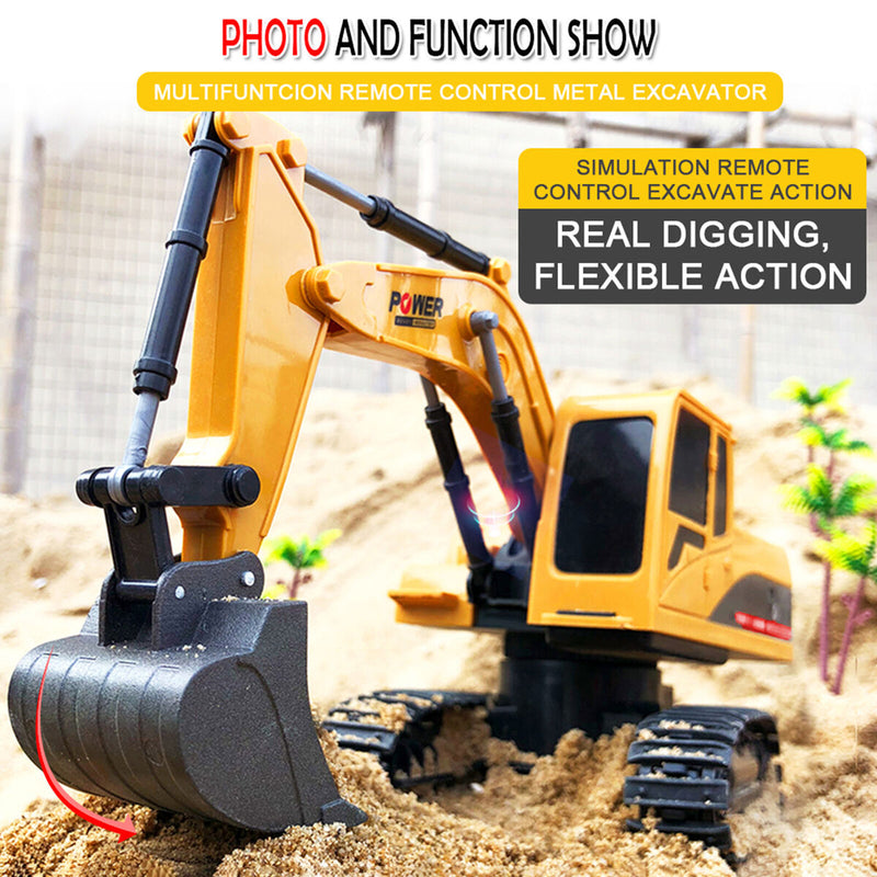 #A 1/24 RC Construction Toys 2.4GHz Remote Control Digger Excavator with LED Sou