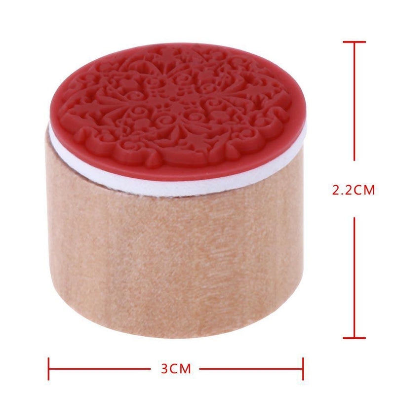 Round Floral Floral Wooden Photo Stamp Stamp for DIY Scrapbooking Al