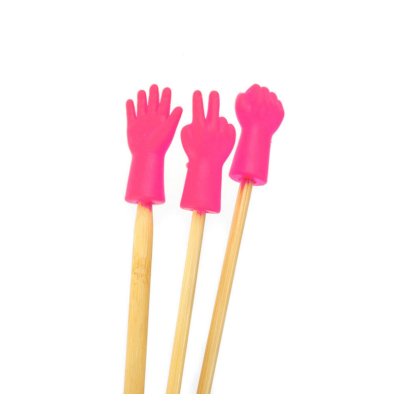 6pcs Cute Knitting Point Cap Needle Tip Stopper Protector Caps (Rose Red)