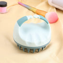 Portable Silicone Shampoo Brush Round Soft Scalp Massage Brush (Blue) Newly