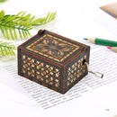 Retro Black Hand Cranked Music Box Wood Kid Child Birthday Gift Home Decor Newly