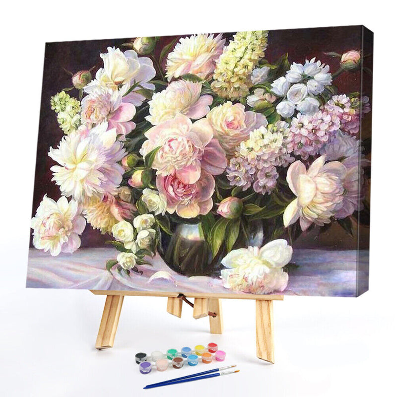 Flower Grass Vase Hand Painted Picture Kit Oil Painting By Numbers Set No Frame