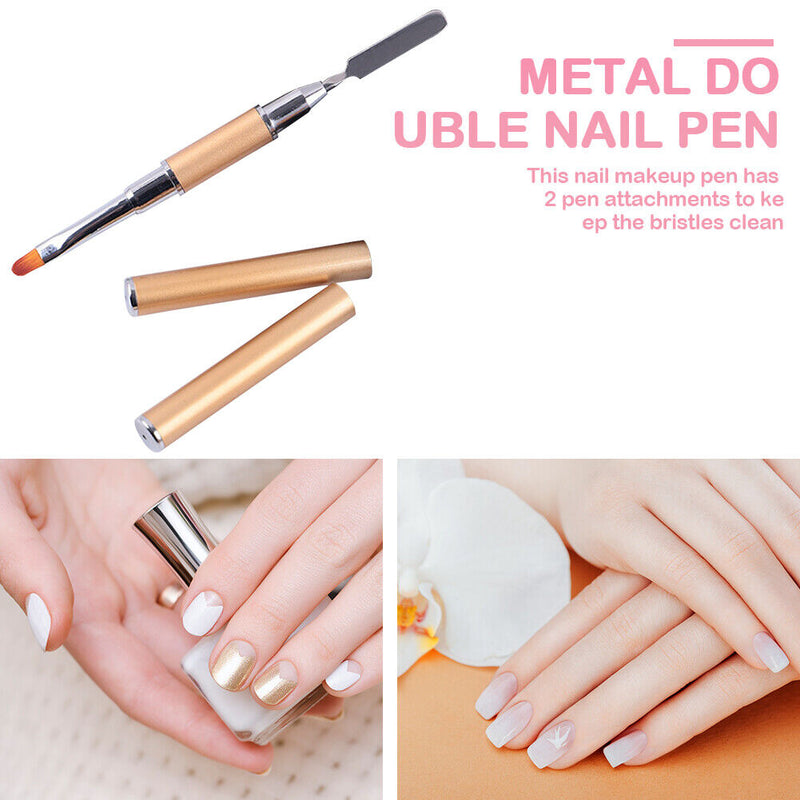 Double-Ended Nail Pen Poly Nail Gel Flower Brush Picker Manicure Tools 2 in