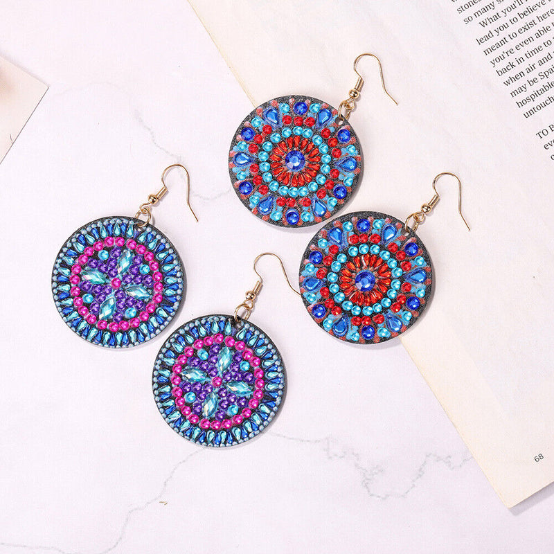 DIY Diamond Painting Mandala Patterns Stud Earrings for Women (RZ005) Newly