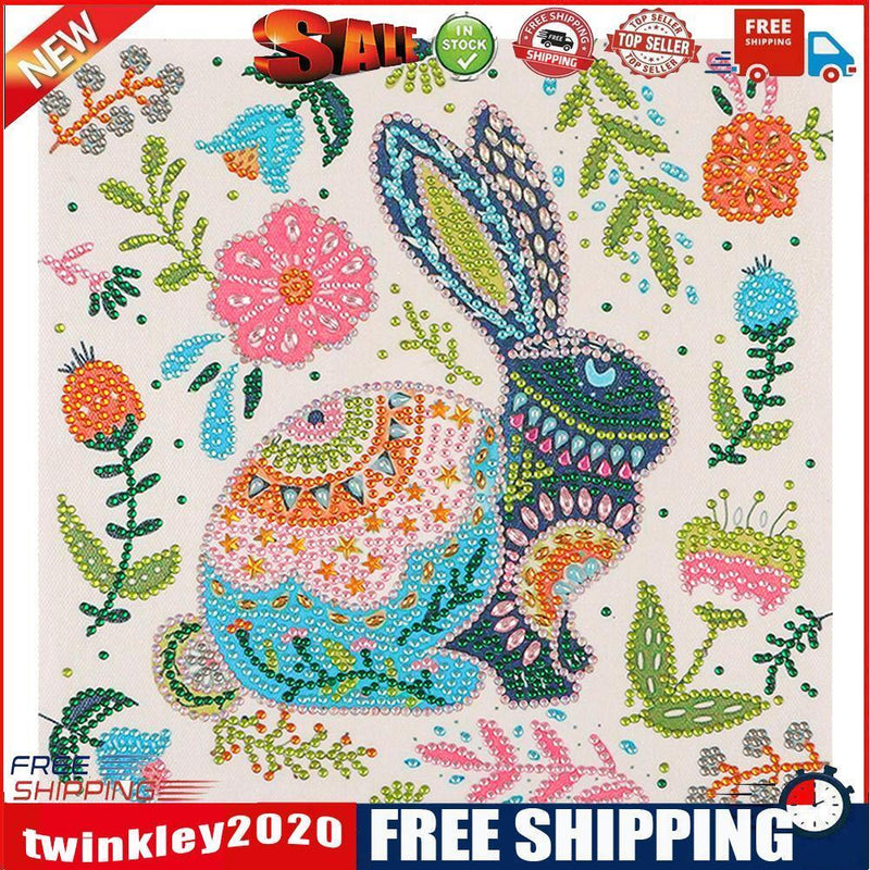 5D DIY Diamond Painted rabbit Partial Special Rhinestone Set