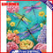 Dragonfly in Flower Oil Paint By Number DIY Handpainted Home Decoration Unframed