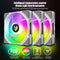 COOLMOON CPU Cooler 3 Pin ARGB FDB Bearing PWM PC Quiet Cooling Fan (White)