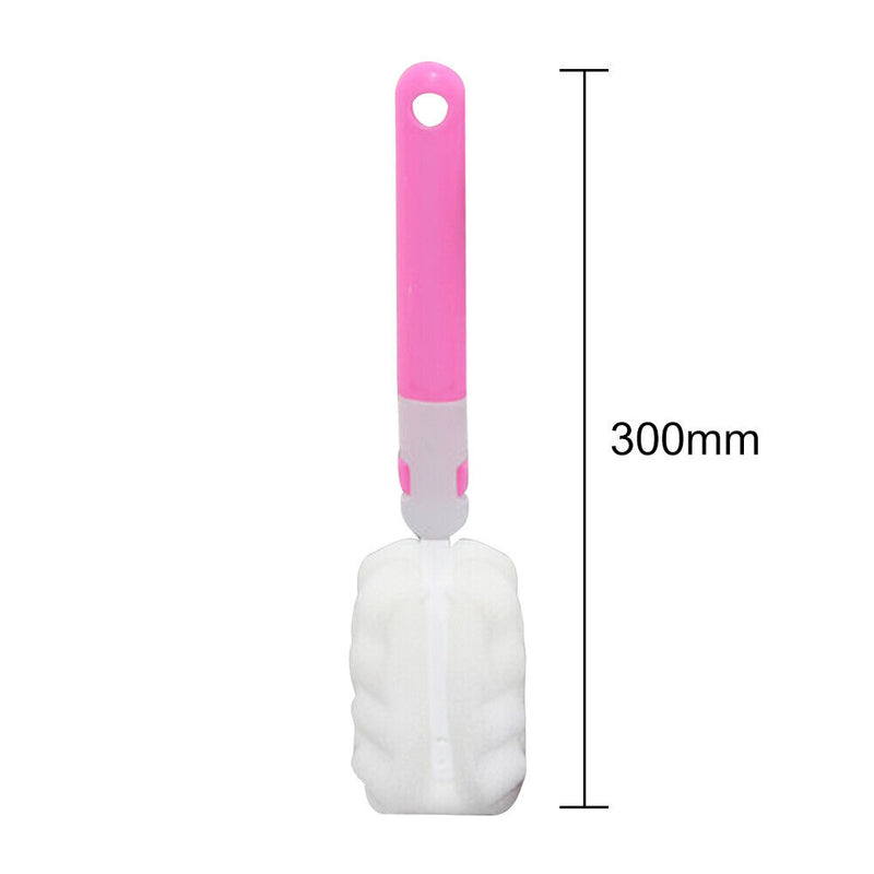 30CM Detachable Water Bottle Cleaning Brush Long Handle Cup Brush (Pink) Newly