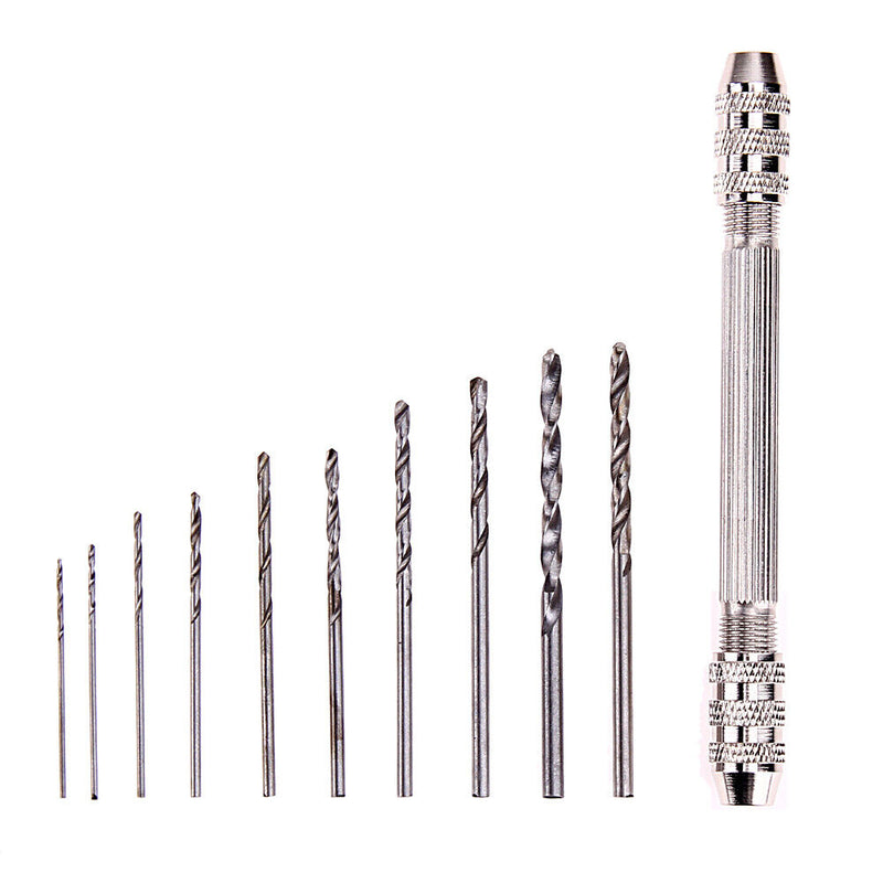 0.5-3.2mm Mini Manual Aluminum Hand Drill Chuck Twsit Micro Drill Bit Tool Newly