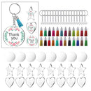 96/Set DIY Keychain Kit Schlüssel Ring mit Quasten Anhänger Handwerk