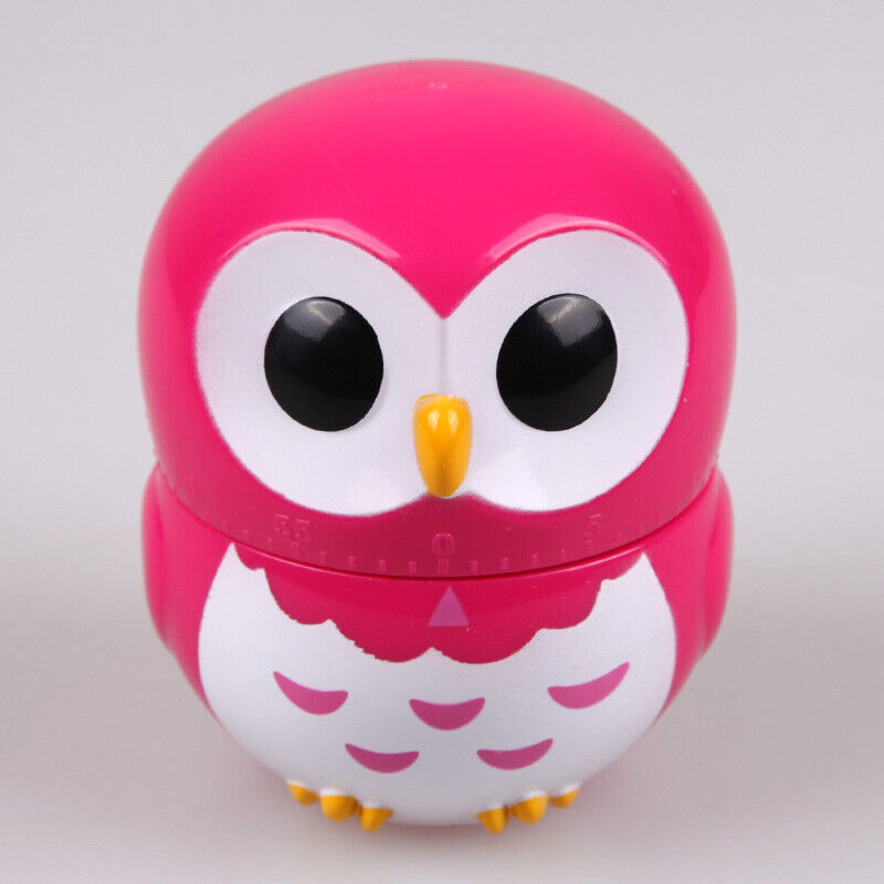 Owl Cartoon Kitchen Timers 60 Minutes Cooking Mechanical Home Decor RoseRed