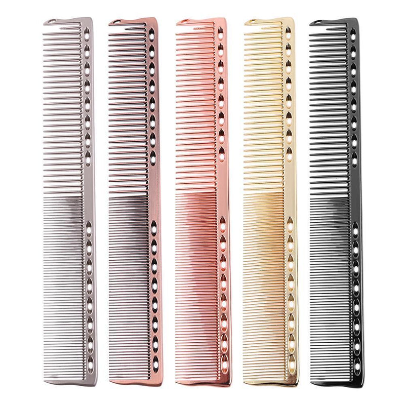Aluminum Anti-static Hairdressing Combs Hair Cutting Hair Brush (Black)