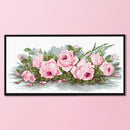Home 11CT Printed Part Embroidery Fresh Flower Needlework DIY Cross Stitch Kit