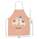Kitchen Linen Apron Two Lamb Print Home Restaurant Cooking Baking Bib Tools