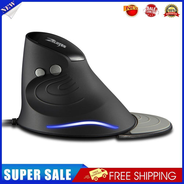 ZELOTES 3200DPI Gaming Mouse Upright Wired 6 Button LED Desktop Game Mouse