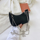 Women Butterfly Chain Pure Color Shoulder Underarm Bag Fashion PU Hobos Handbags