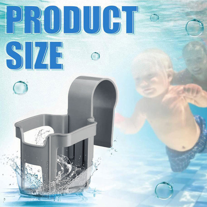 Swimming Pool Cup Holder - Durable Plastic Material Drinks & Water (Grey)