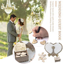 Personalised Wedding Party Guest Book Alternative Wooden Hearts Drop Jar Box`