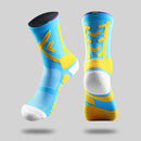 Men Compression Football Socks Sports Baseball Soccer Socks (Sky Blue)