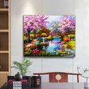 DIY Paint By Number Kit Small Bridge Flowing Water No Frame for Home Decor