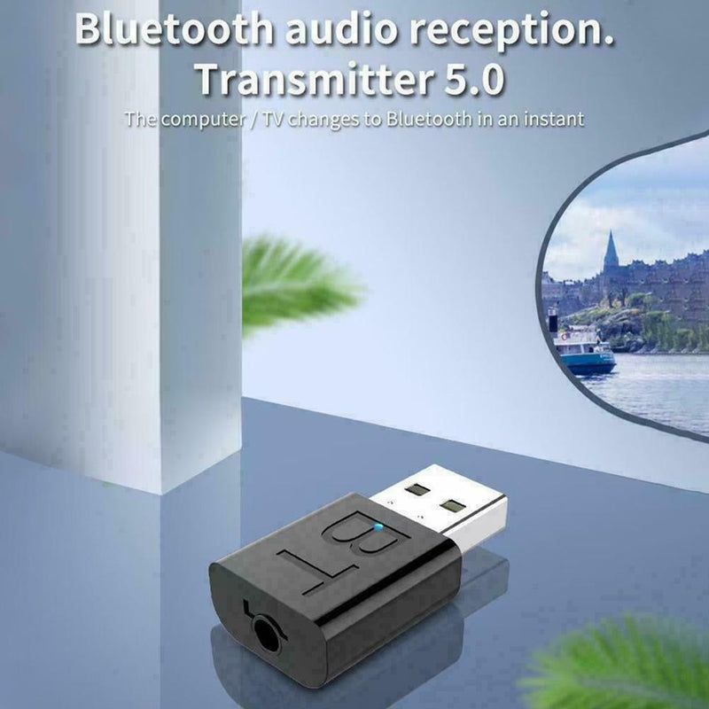USB Wireles Bluetooth 5.0 Receiver Music Speakers 3.5mm V1Y9 Stereo Adapter D9B0