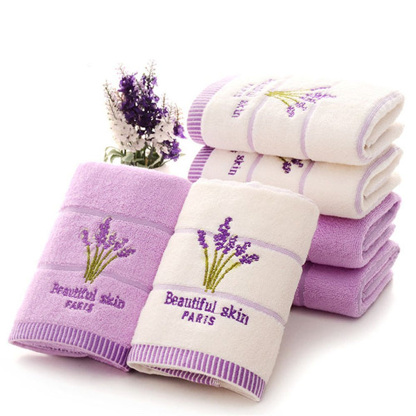 Women Cotton Hand Towel Face Towel Towel Embroidered Towels Lavender Bath Towel
